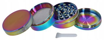Metalni mlinac za CBD i duhan s 4 dijela - Rainbow