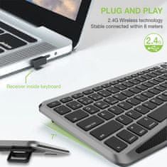 THL Techly ICTB9801TB Univerzalna bežična RF + Bluetooth tipkovnica, Multikolor RGB