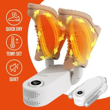 Cool Mango sušilo za cipele i obuću s toplim zrakom, vremenskim gumbom i 130W - Dryshoe