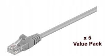 MicroConnect U/UTP CAT5e 15M sivi 5 kom