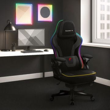 BLACK Huzaro RGB Black Mesh gaming stol
