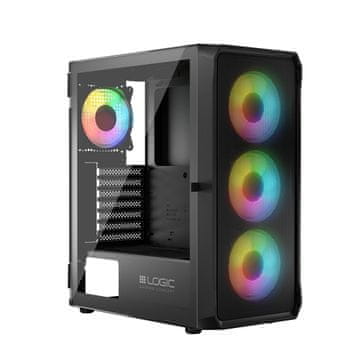 slomart Logic PORTOS ARGB MINIDI PC kućište Midi Tower crno, USB 3.0