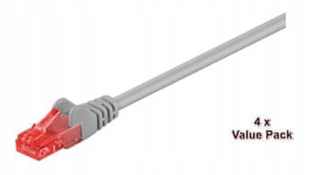 MicroConnect U/UTP CAT6 20M sivi 4 kom.