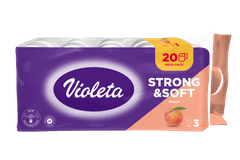 Violeta Strong&Soft toaletni papir, 3 sloja, breskva, 20/1