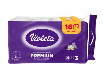 Violeta Premium toaletni papir, Lavanda, 3-slojni, 16/1