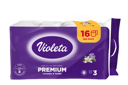 Violeta Premium toaletni papir, Lavanda, 3-slojni, 16/1