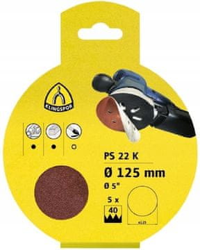 KLINGSPOR BRUSNICE 125 mm P120 ČIČAK 5 kom.