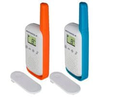 Motorola T42 voki-toki set, 16 kanala, domet 4 km, plavo-narančasti + pribor