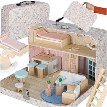 MG Dollhouse kućica za lutke u kovčegu, ružičasta