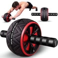 MG FitRoll kotač za vježbanje + podloga, crna / crvena