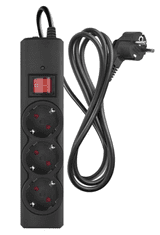 EMOS P54214 zaštita od prenapona – 3 utičnice, 1,5 m, crna