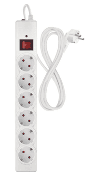 EMOS P54215 zaštita od prenapona – 6 utičnica, 1,5 m, bijela