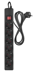 EMOS P54218 zaštita od prenapona – 6 utičnica, 1,5 m, crna