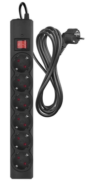 EMOS P54219 zaštita od prenapona – 6 utičnica, 3 m, crna