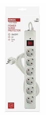 EMOS P54217 zaštita od prenapona – 6 utičnica, 5 m, bijela