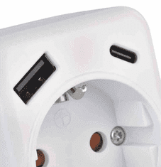 EMOS P0075 razdjelnik 1×, 1×USB-A+1×USB-C, bijeli