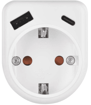 EMOS P0075 razdjelnik 1×, 1×USB-A+1×USB-C, bijeli