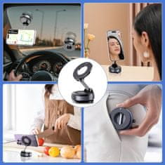 VYZIO® Magnetski držač za telefon s vakuumskim prianjanjem – 360° rotacija, MagSafe kompatibilan | MAGHOLDZ