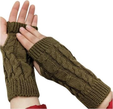 Nikcorp Grijači za ruke ženski, pleteni vuneni, za toplinu i udobnost, modni dodatak za zimu, smeđi, univerzalna veličina