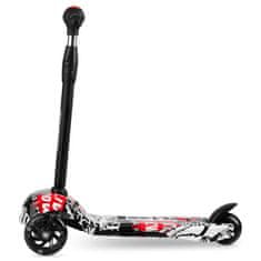 Ricokids Ricokids Piko trokotačni skuter - crni s crveno-bijelim uzorcima