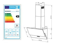 Berdsen BT-211 Kuhinjska napa s dimnjakom 60 cm, crna