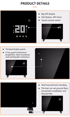 BOT Stakleni SMART konvektorski radijator GPH1 WiFi 2000 W
