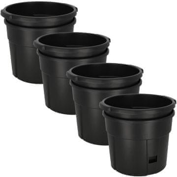 Posuda za uzgoj krumpira za balkon, crna, 29,5 CM, set od 4 komada