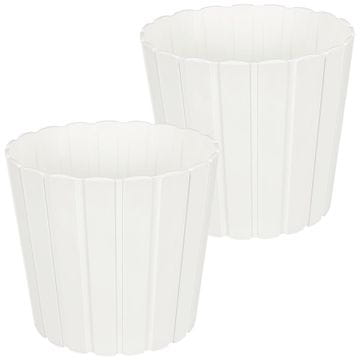 Plastična posuda za cvijeće i začinsko bilje za balkon i terasu, bijela, 29 cm, 2 kom.