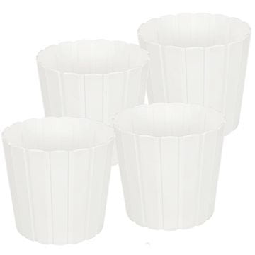Plastična posuda za cvijeće i začinsko bilje za balkon i terasu, bijela, 20 cm, 4 kom.