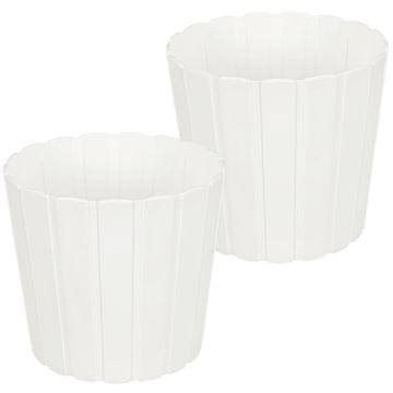 Plastična posuda za cvijeće i začinsko bilje za balkon i terasu, bijela, 24 cm, 2 kom.
