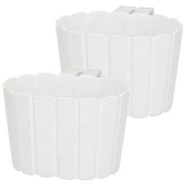 Doveća balkonska za ogradu za vješanje bijela 20 cm, set 2 komada