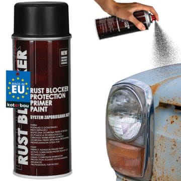 Zaštitni lak u spreju protiv hrđe za metal, ograde i vrata, crna RAL 9005, 400 ml