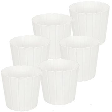Plastična posuda za cvijeće i začinsko bilje za balkon i terasu, bijela, 24 cm, 6 kom