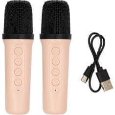 MusicMan MM-SC60 MelodyMagic, karaoke set s 2 bežična mikrofona, Bluetooth, LED