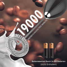 HOME & MARKER® Ručni električni pjenjač mlijeka 19.000 o/min s postoljem – bežični aparat za pjenu | MILKFROTH