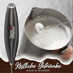 HOME & MARKER® Ručni električni pjenjač mlijeka 19.000 o/min s postoljem – bežični aparat za pjenu | MILKFROTH