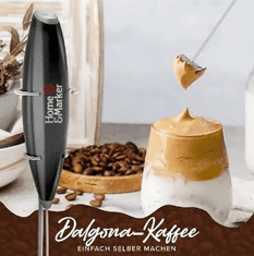 HOME & MARKER® Ručni električni pjenjač mlijeka 19.000 o/min s postoljem – bežični aparat za pjenu | MILKFROTH