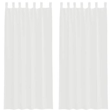 Vidaxl Voile zavjese s petljama 2 kom bijele 140x225 cm