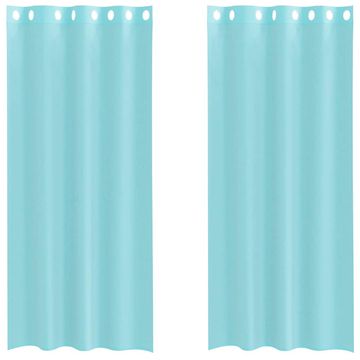 Vidaxl Voile zavjese s ušicama 2 kom tirkizne