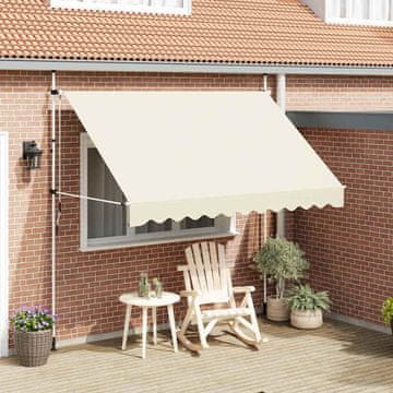 Vidaxl Ručna rolo tenda, 300 cm, krem