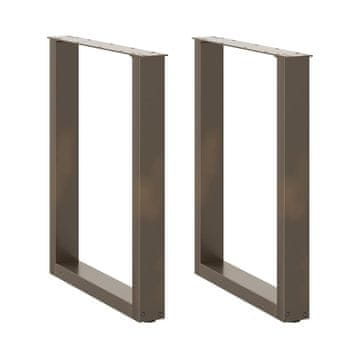 Vidaxl Noge za blagovaonski stol U-oblik 2 kom Prirodni čelik 70 x (72-73) cm Čelik