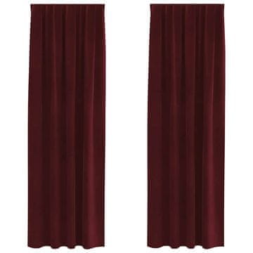 Vidaxl Zavjese za zamračivanje 2 pcs Vinska crvena 140 x 260 cm Baršun