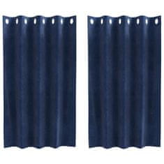 Vidaxl Zavjese za zamračivanje 2 pcs Tamno plava 140 x 140 cm Baršun
