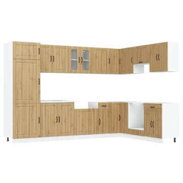 Vidaxl Kuhinjski ormarić za sudoper s pohranom Lucca 2 pcs Smeđi hrast