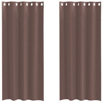 Vidaxl Voile zavjese s ušicama 2 kom smeđe 140x245 cm