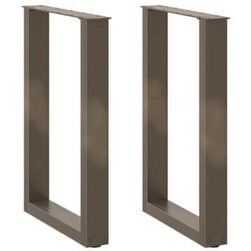 Vidaxl Noge za blagovaonski stol U-oblik 2 kom Prirodni čelik 50 x (72-73) cm Čelik