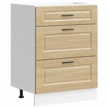 Vidaxl Donji kuhinjski ormarić Porto boja hrasta konstruirano drvo