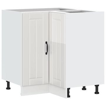 Vidaxl Kuhinjski kutni donji ormarić Lucca sjaj bijeli drveni