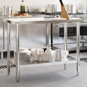 Vidaxl Kuhinjski radni stol 110x55x85 cm Nehrđajući čelik