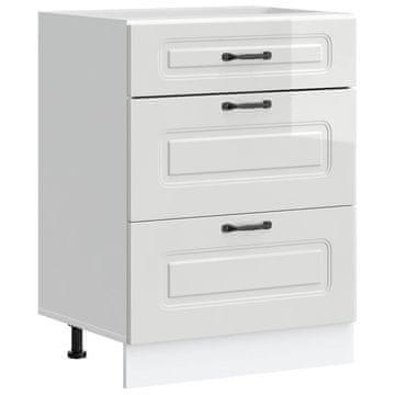 Vidaxl Kuhinjski podni ormarić Kalmar visoki sjaj bijele boje inženjerskog drva